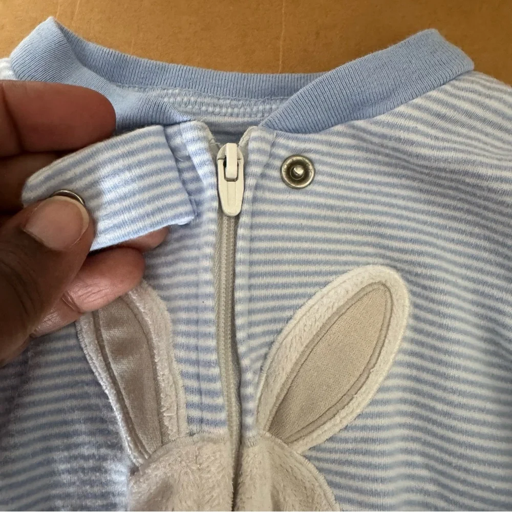 Carters Easter Bunny Bundle Zip Footed Pajama and Bunny Bib